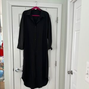 Black Button-Up Long shirt dress size Medium from Commerse